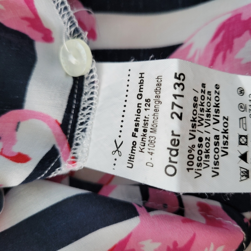 Milano Italy Flamingo Novelty Print Stripe Button Up Shirt 42 or L - Picture 14 of 14